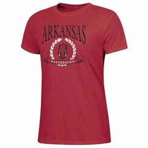 NWT NCAA Arkansas Razorbacks Women's Crew Neck T-Shirt - S: Relaxed Fit